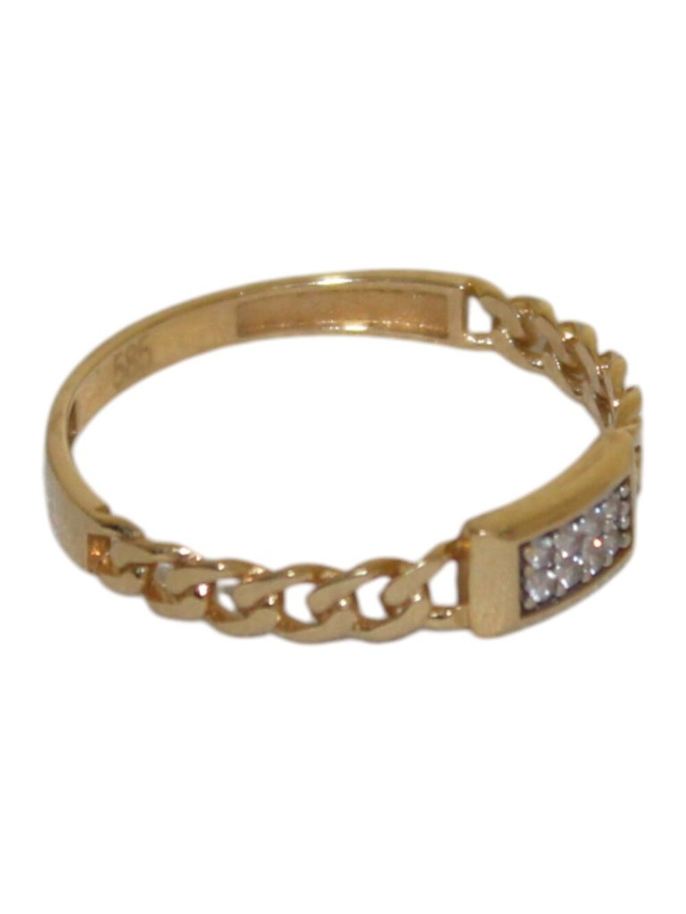 14k Solid Gold Stacking Chain Ring 1.37 Grams Size 8.5 - Picture 6 of 9